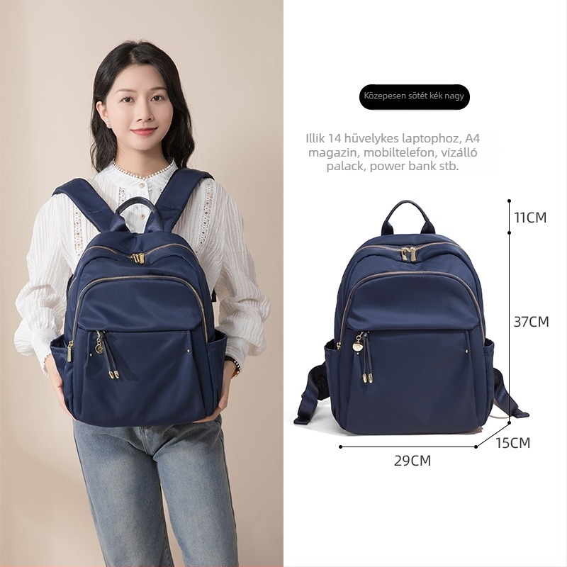 Üzleti utazásokhoz alkalmas hátizsák – nagy kapacitású, Oxford anyag, vízálló, könnyű, laptop rekesz és belső cipzáras zseb, anti-theft