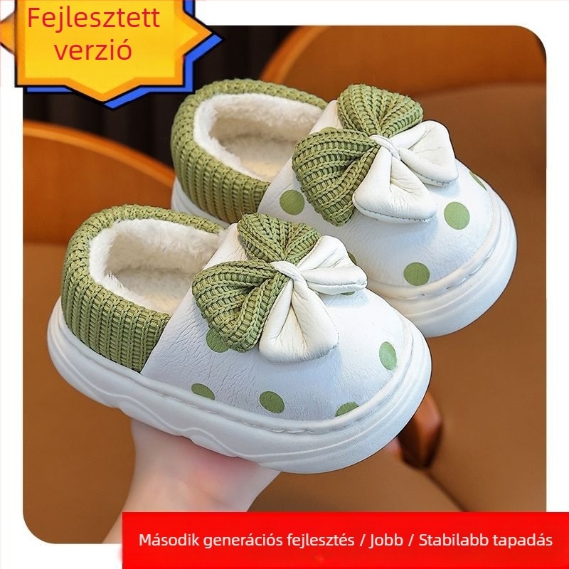 Lányoknak szánt mikroszálas beltéri papucsok téli, hercegnő-stílusú, TPR talppal