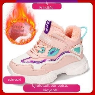 Gyermekek téli cipő vastag béléssel, uniszex, gumírozott talppal, felsőrész: más anyag, 4–16 éveseknek