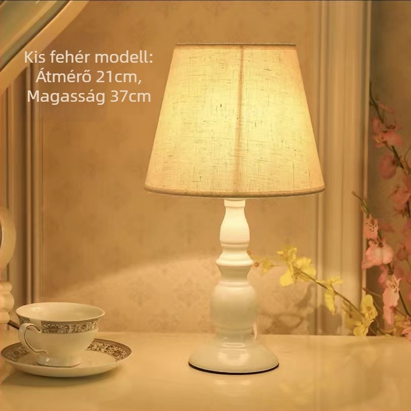 Skandináv éjjeli asztali lámpa hálószobára érintésérzékelővel, távirányítással és állítható fényerővel (Model TR485845, 220V, fém talp)