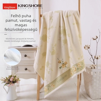 Kingshore Aranyszám 100% pamut fürdő törölköző, A osztály, vágott velúr hímzés, vastag
