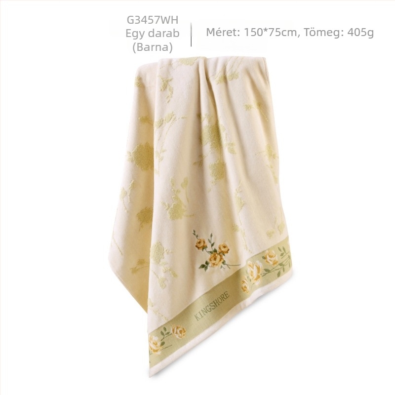 Kingshore Aranyszám 100% pamut fürdő törölköző, A osztály, vágott velúr hímzés, vastag
