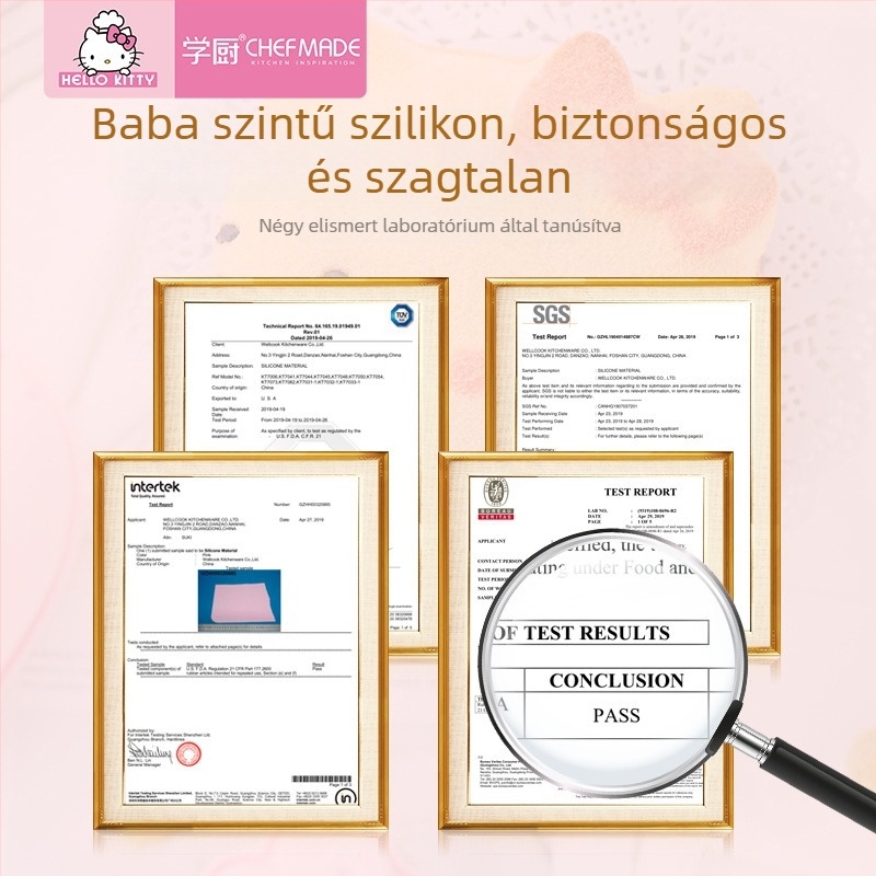 Learn to cook Szilikon gyúró- és sütőmatrac, magas hőmérséklet-állóságú, újrahasználható, vastított kialakítás