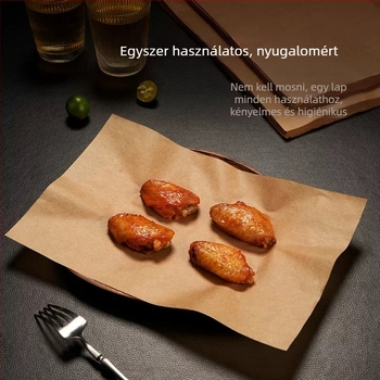 Cheyu téglalap alakú szilikonos bevonat sütőpapír, egyszer használatos BBQ alátét, 40 g/m²