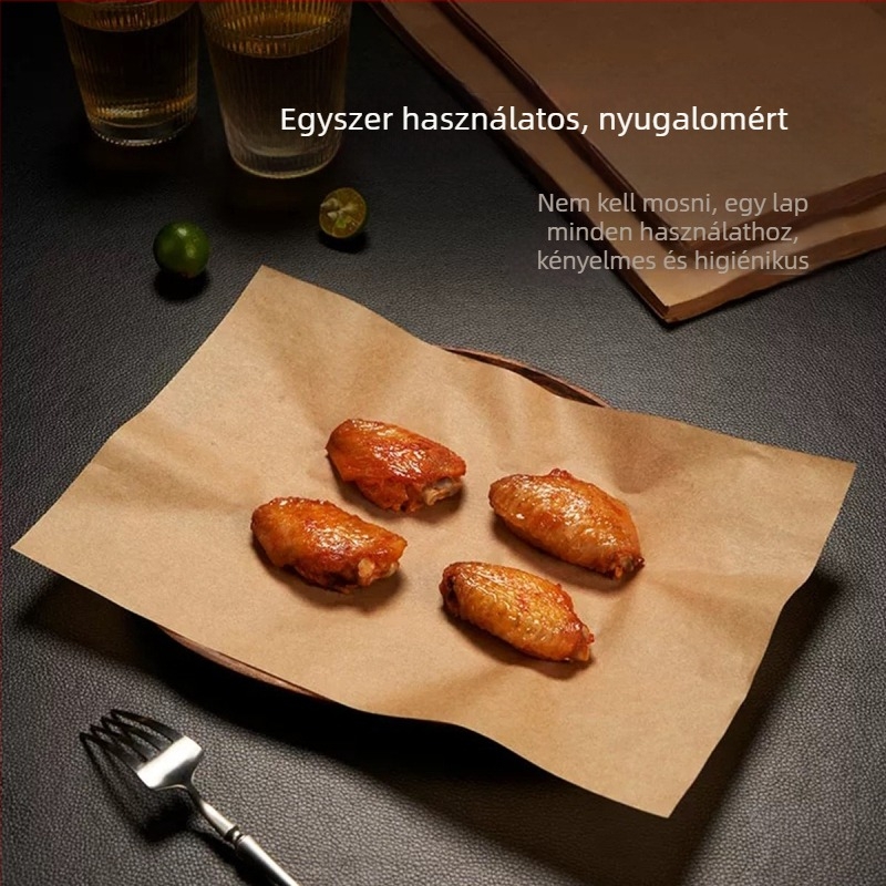 Cheyu téglalap alakú szilikonos bevonat sütőpapír, egyszer használatos BBQ alátét, 40 g/m²