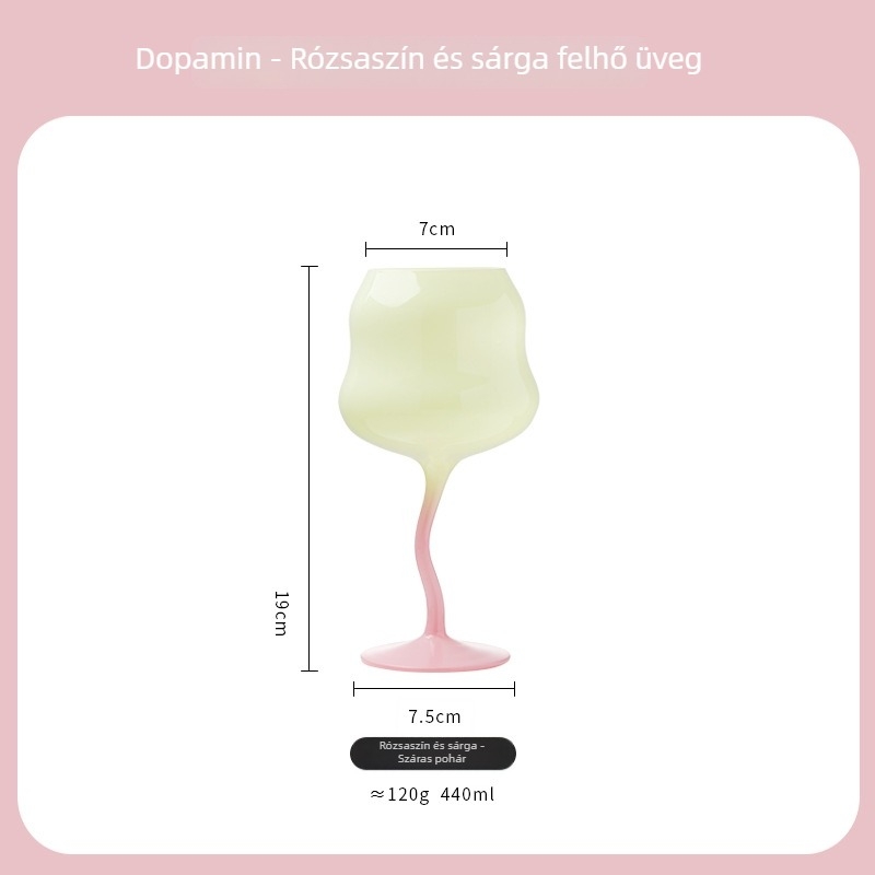 Macaron stílusú boros pohár kígyó alakú dizájnnal és felhő ihletésű siluettel (kristályos anyag; 120 g; 1 db)