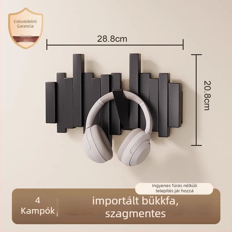 Zongora-stílusú ruhakasztó, falra szerelhető, lyukasztás nélküli, Zhejiang eredetű, modell B01