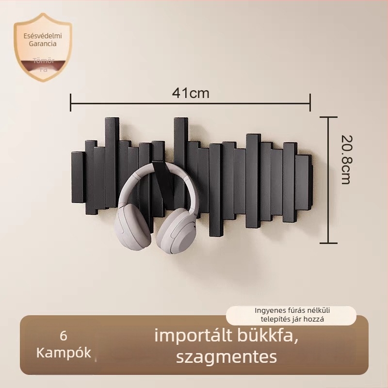 Zongora-stílusú ruhakasztó, falra szerelhető, lyukasztás nélküli, Zhejiang eredetű, modell B01