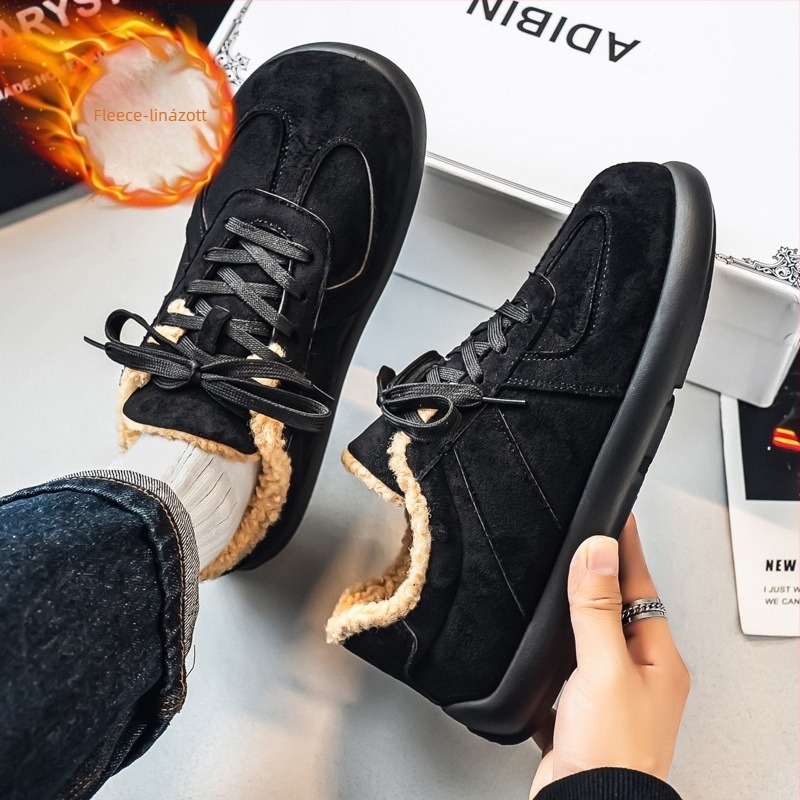 Otthoni papucs suede felsőrésszel, fleece béléssel, PVC talppal, vastag bélés, uniszex