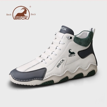 Férfi Martin bakancs bőr felsőrésszel: marha-, disznó- és szintetikus bőr, gumitalp, alacsony sarok 1–3 cm, elasztikus szalag-zárás