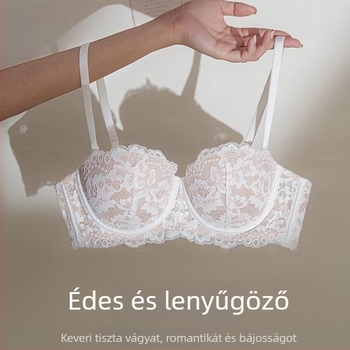 Nylon melltartó készlet: kosárméret 1/2, vastag formázott kosarak, kivehető kettős vállpántok, hátsó háromsoros zár