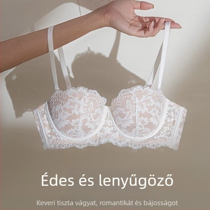 Nylon melltartó készlet: kosárméret 1/2, vastag formázott kosarak, kivehető kettős vállpántok, hátsó háromsoros zár