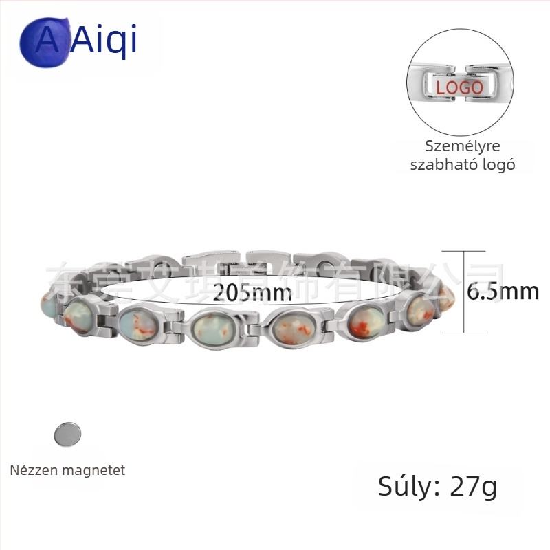 Női mágneses karkötő (Anyag: rozsdamentes acél; Stílus: vintage; Forma: geometriai)