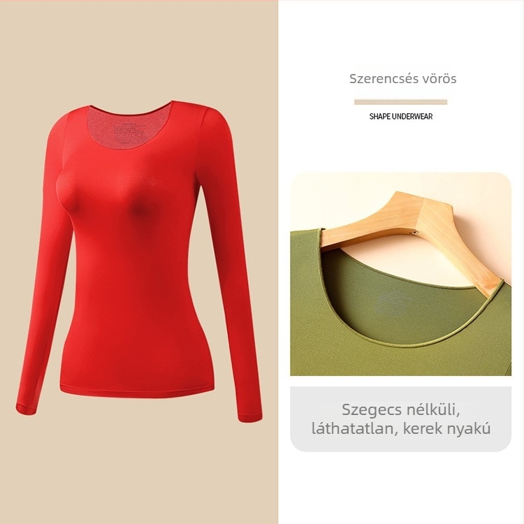 Női ultra vékony, seamless fűtő termo alsóruha készlet — hosszú ujjú felső és hosszú nadrág; antistatikus, testformáló, hidratáló hyaluronsavval; anyag: nylon-spandex (80–90% spandex).