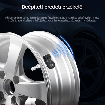 Univerzális TPMS nyomásérzékelő, digitális kijelzővel, magas pontosságú, beépített, gumiból injektált anyagból