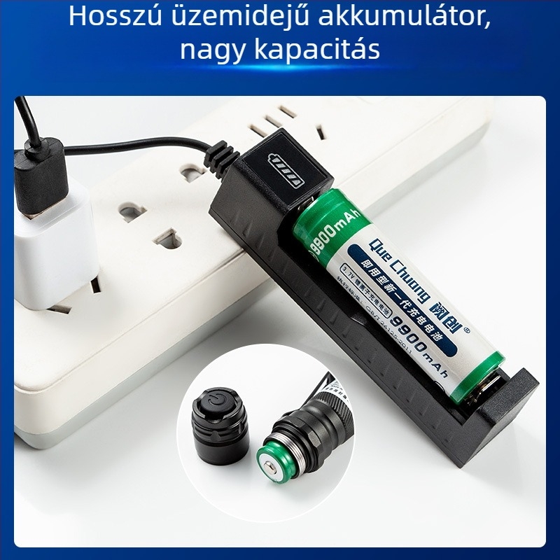 Que Chuang lézer pointer zseblámpa, infravörös fény, hosszú hatótáv, 18650-es akkumulátor