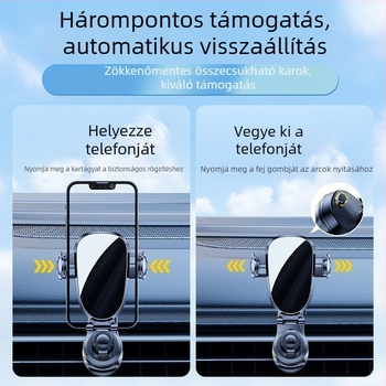Universális autótelefon tartó a szellőzőnyílásra, rezgésmentes stabilizáció, vízszintes nézet, csendes, navigációs új modell
