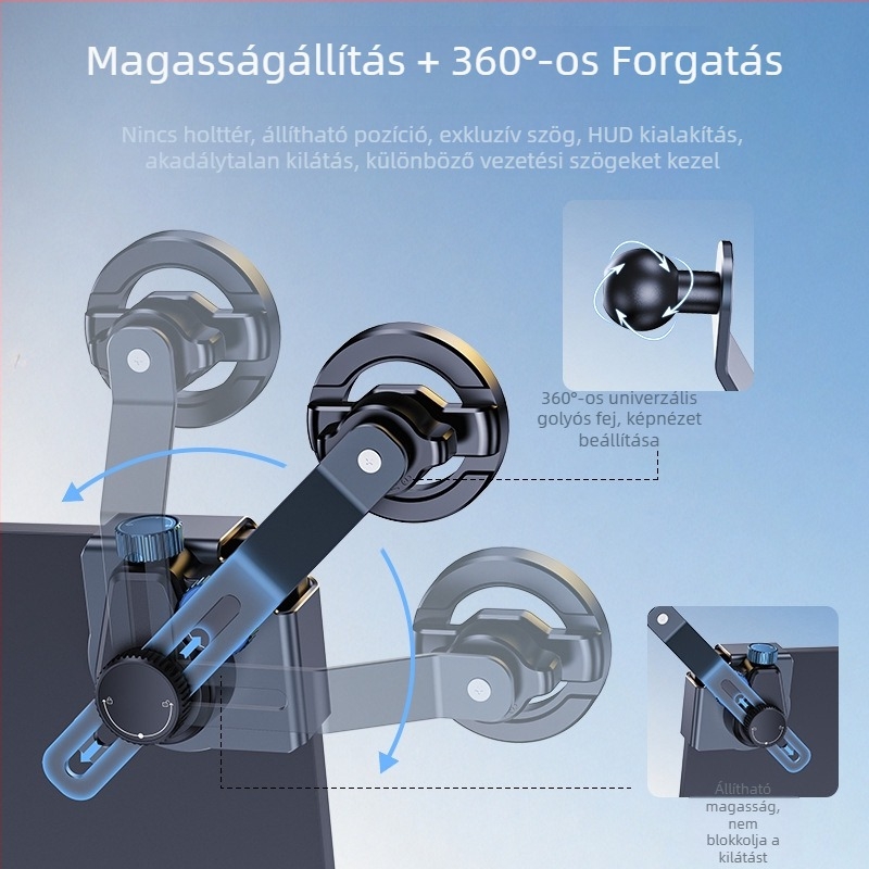 MagSafe autós telefontartó alumíniumötvözetből, erős mágnes, snap-on rögzítés, többirányú állítás EV-khez (aluminiumötvözet; MagSafe kompatibilis; erős mágnes; snap-on telepítés; többirányú állítás)
