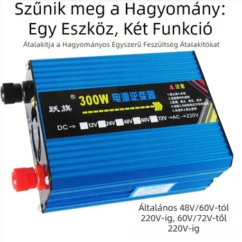 Inverter 12/24V bemenetről 220V-ra, 300W, tiszta szinuszos, autó/teherautó/otthoni használatra