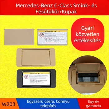 Oukachi kozmetikai tükör Mercedes-Benz C osztály W203 elülső napellenzőhöz, műanyag burkolat