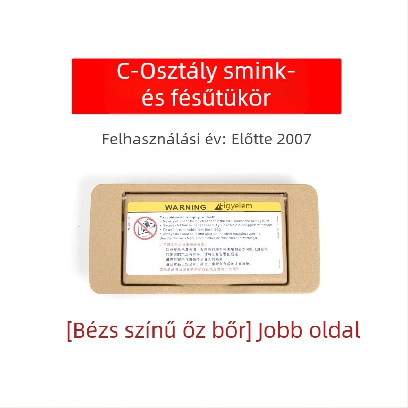Oukachi kozmetikai tükör Mercedes-Benz C osztály W203 elülső napellenzőhöz, műanyag burkolat