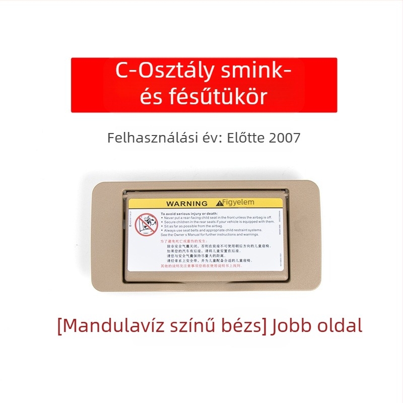 Oukachi kozmetikai tükör Mercedes-Benz C osztály W203 elülső napellenzőhöz, műanyag burkolat