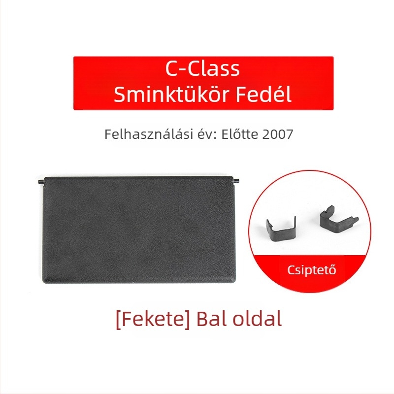 Oukachi kozmetikai tükör Mercedes-Benz C osztály W203 elülső napellenzőhöz, műanyag burkolat
