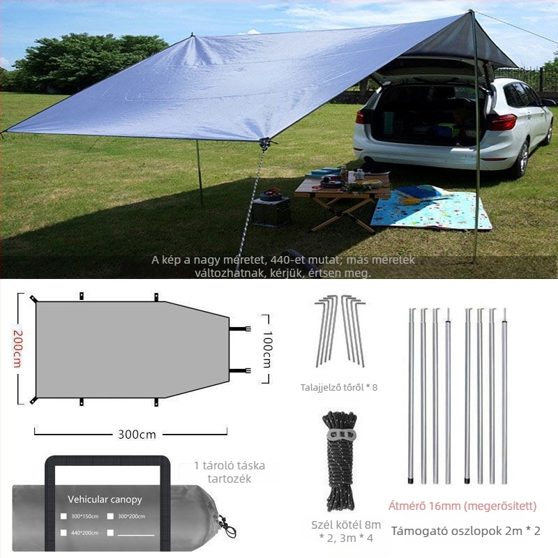 SUV oldalsó autóponyva — Oxford anyag, vízálló 2000mm, kültéri árnyékoló ponyva