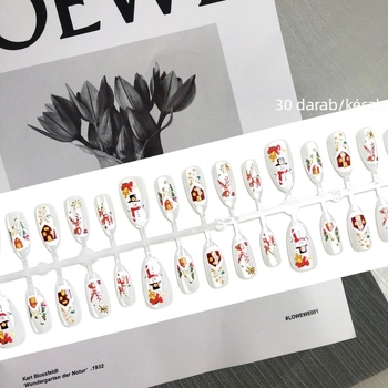 Cat-Eye körömdíszítő matricák, karácsonyi hóember téma, 30 darab