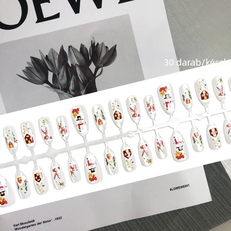 Cat-Eye körömdíszítő matricák, karácsonyi hóember téma, 30 darab