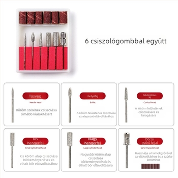 Körömcsiszoló – új frissítés, gyors cserélhető fej, hosszú üzemidő, szalonminőség