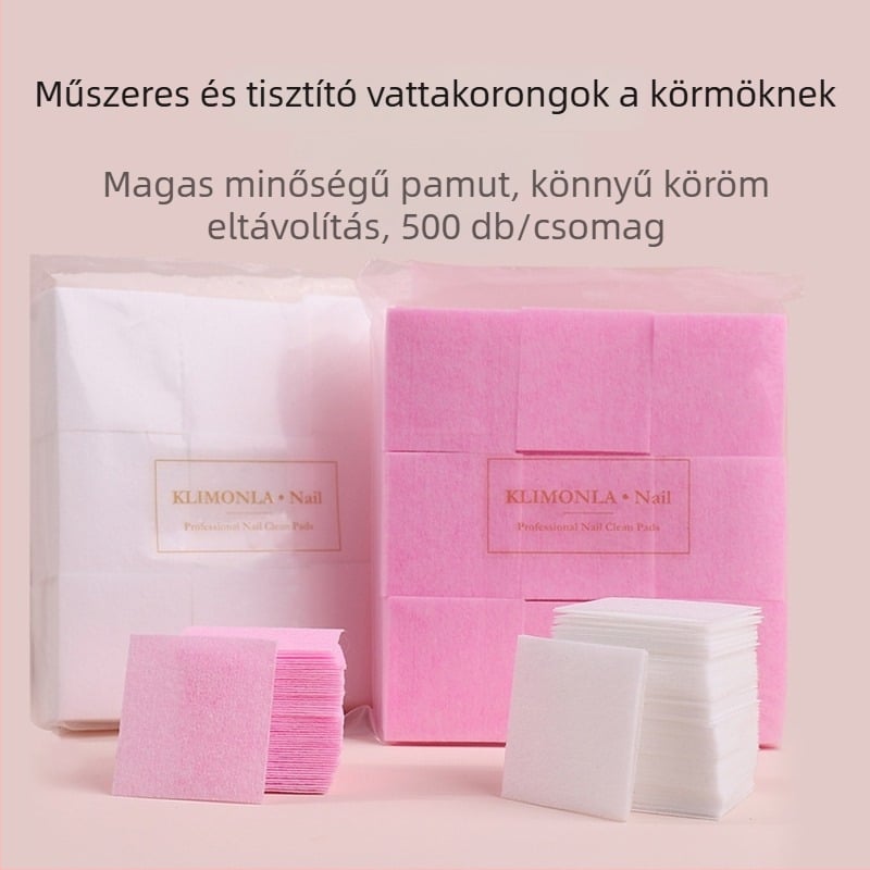 Egyszer használatos négyszögletes körömlak eltávolító törlőkendők, nem szövött anyag, 57 g, klimonla