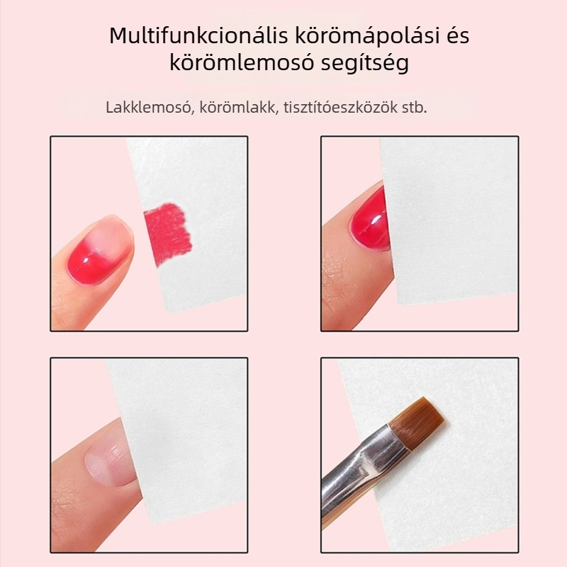 Egyszer használatos négyszögletes körömlak eltávolító törlőkendők, nem szövött anyag, 57 g, klimonla