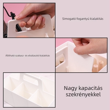 Műanyag hordozható manikűr kiegészítő tároló doboz rekeszekkel — Armor storage box, 438 g, Anyag: Egyéb, Márka: klimonla