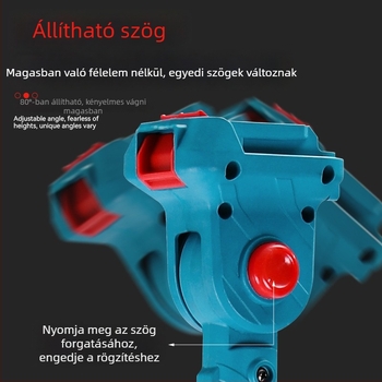 Elektromos gallyvágó fűrész hosszabbító nyelemmel és magas ágakhoz illeszkedő fogantyúval, 21V hálózati tápellátás, vaslánc