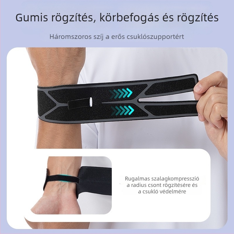 Könnyű, lélegző csuklóvédő hálós anyagból, ficam elleni rögzítés, kosárlabda és tollaslabda