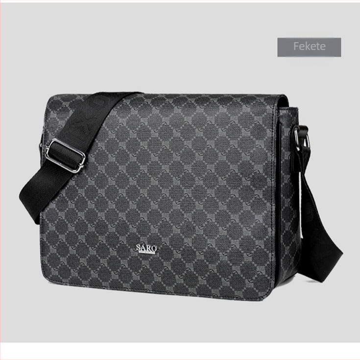 Férfi vállon átvetős táska — városi egyszerűség, PVC anyag, poliészter bélés, geometriai minta, márka saro xi (Anyag: PVC; Bélés: Poliészter; Minta: Geometriai; Márka: saro xi)