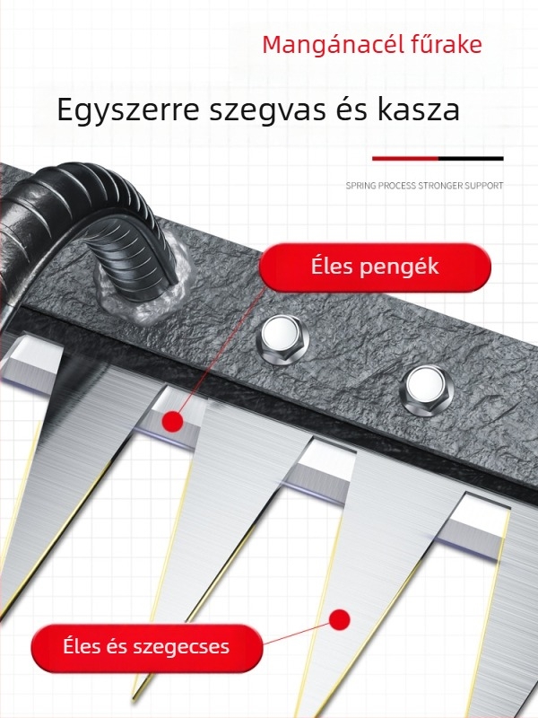 Mangán-vasból készült gyomírtó gereblye – többfunkciós kerti kapa gyomláláshoz és zöldségek ültetéséhez, öt fogú kialakítás, talajlazítás
