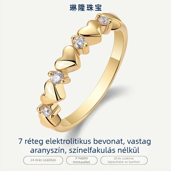 Geometriai alakú gyűrű moissanittel, 925 sterling ezüstben – női divatos gyűrű