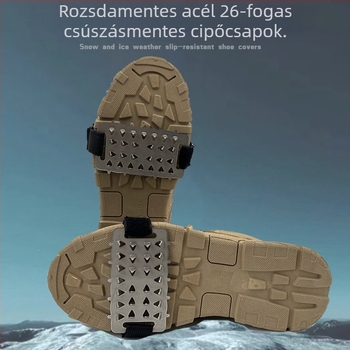 26-dontos jégcsipők cipőre, csúszásmentes, könnyű, hó- és jégfelületekhez