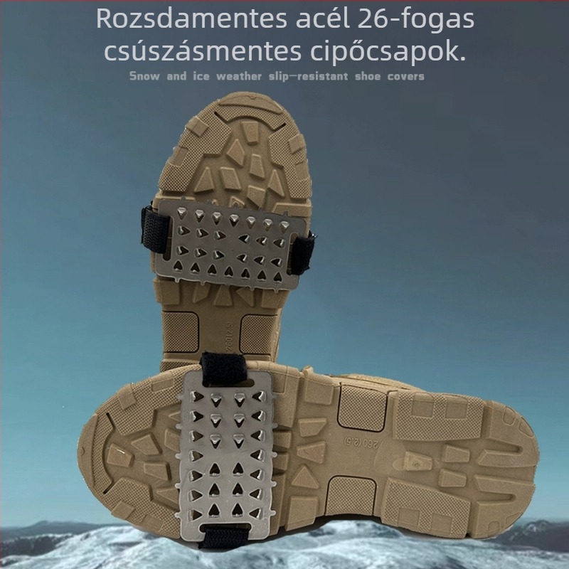 26-dontos jégcsipők cipőre, csúszásmentes, könnyű, hó- és jégfelületekhez