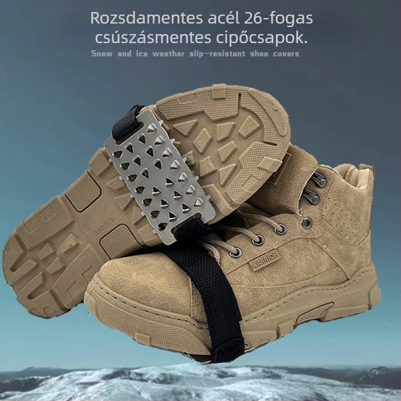 26-dontos jégcsipők cipőre, csúszásmentes, könnyű, hó- és jégfelületekhez