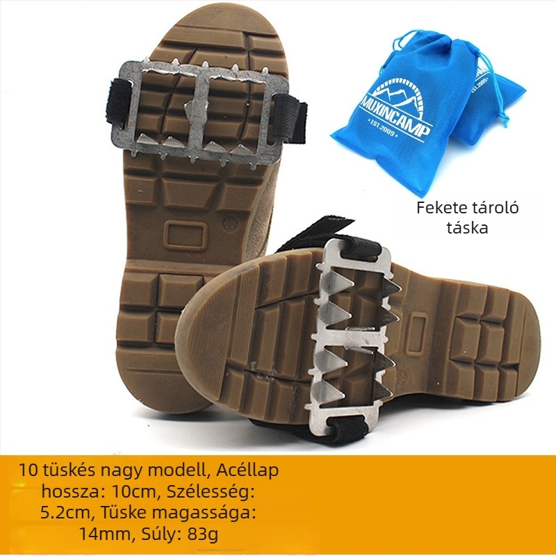 26-dontos jégcsipők cipőre, csúszásmentes, könnyű, hó- és jégfelületekhez