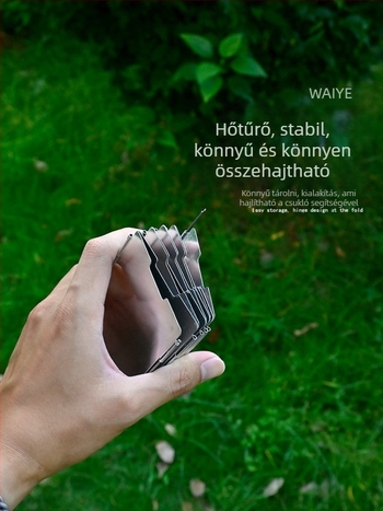 Kültéri összecsukható alumínium szélvédő tűzhelyhez, 9-darabos mini készlet