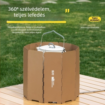 Tuocun Kültéri főzőszett szélvédő – tíz darabból álló, összecsukható készlet
