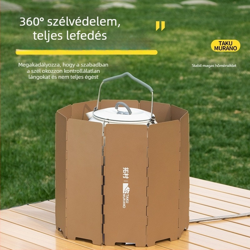 Tuocun Kültéri főzőszett szélvédő – tíz darabból álló, összecsukható készlet