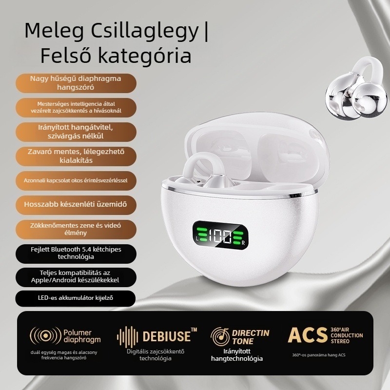 M79 vezeték nélküli fejhallgató: klipszes kialakítás, nyitott fül melletti csontvezetés, valóban vezeték nélküli, Bluetooth 5.4, IPX6 vízálló, akár 4 óra üzemidő