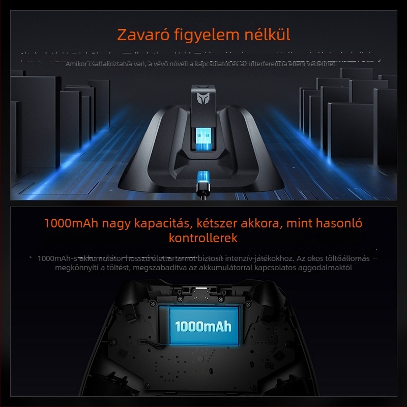 Gale játékkontroller – Bluetooth, USB-C, ABS, 300 g, kompatibil PC-kkel, Apple eszközökkel, SWITCH és Androiddal