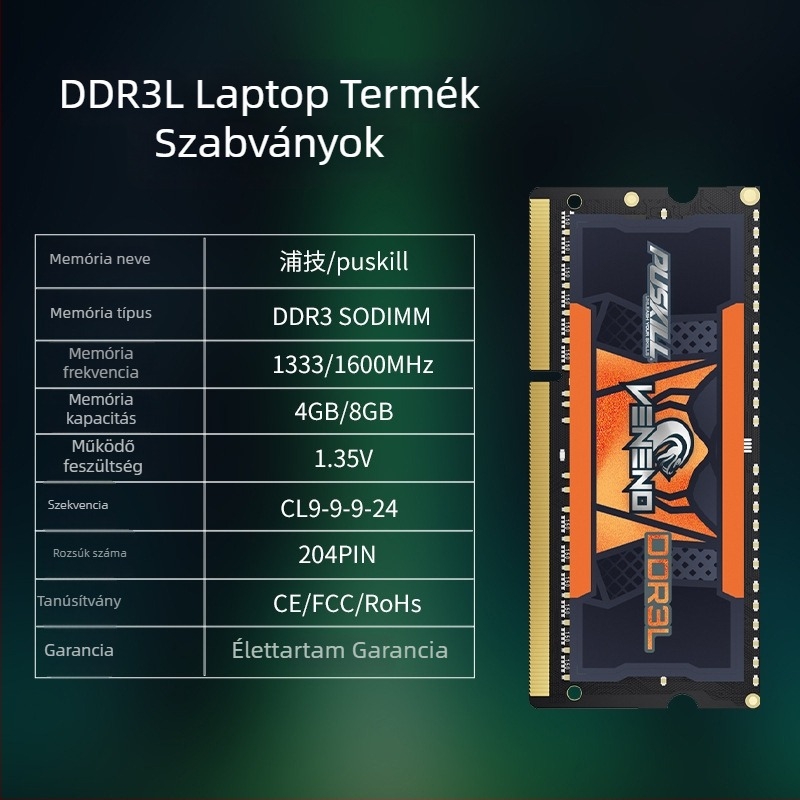 Notebook memóriamodul DDR3L 4GB/8GB 1600MHz 240-pin