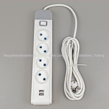 Tuo feng európai stílusú elosztó kapcsolóval és USB porttal, 10A, 1500W